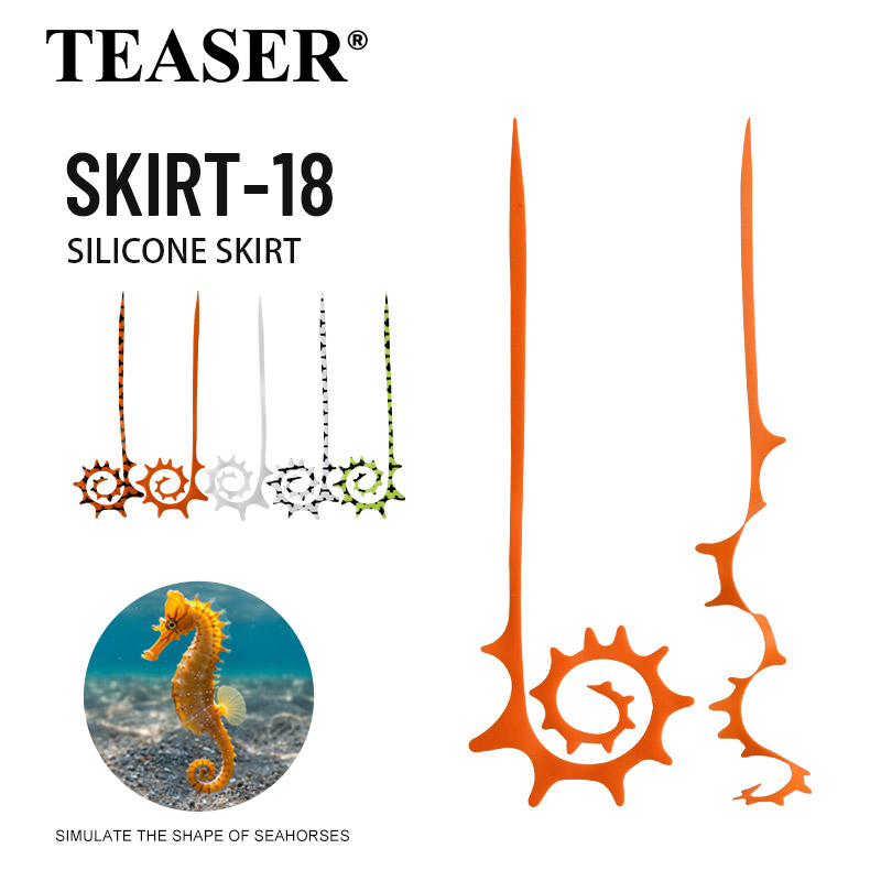 Fishing Lure Jig - TEASER 5 Stück SKIRT-18 145mm Silikon-Gummiskirt