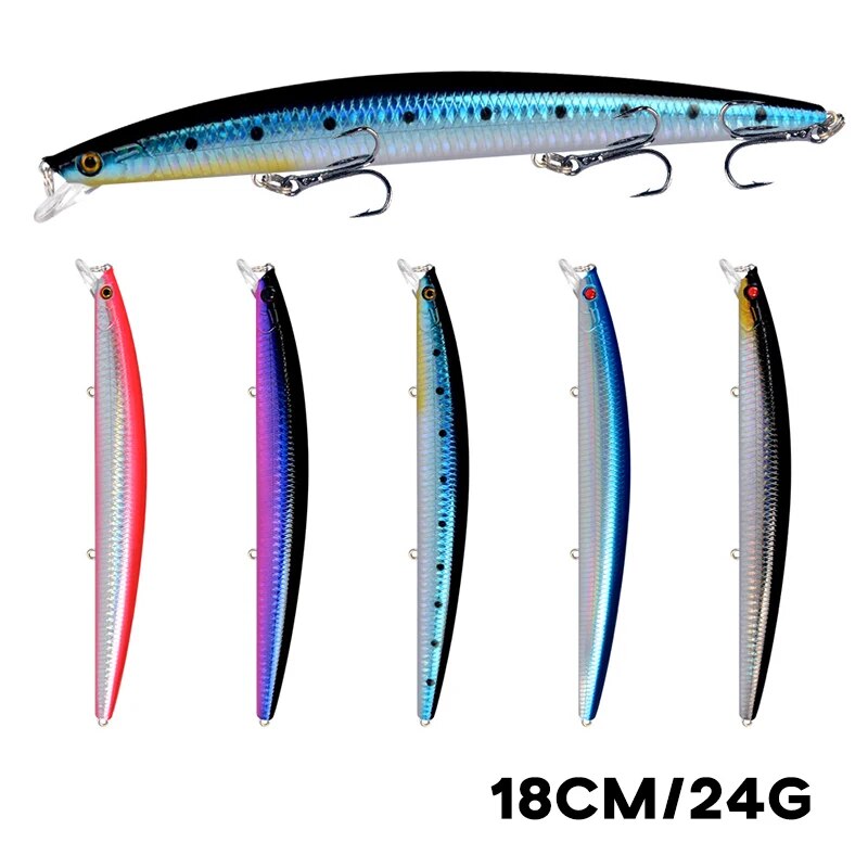 Fishing Lure Crankbait - Minnow-Angelköder, Laser-harter künstlicher Köder, 18 cm,