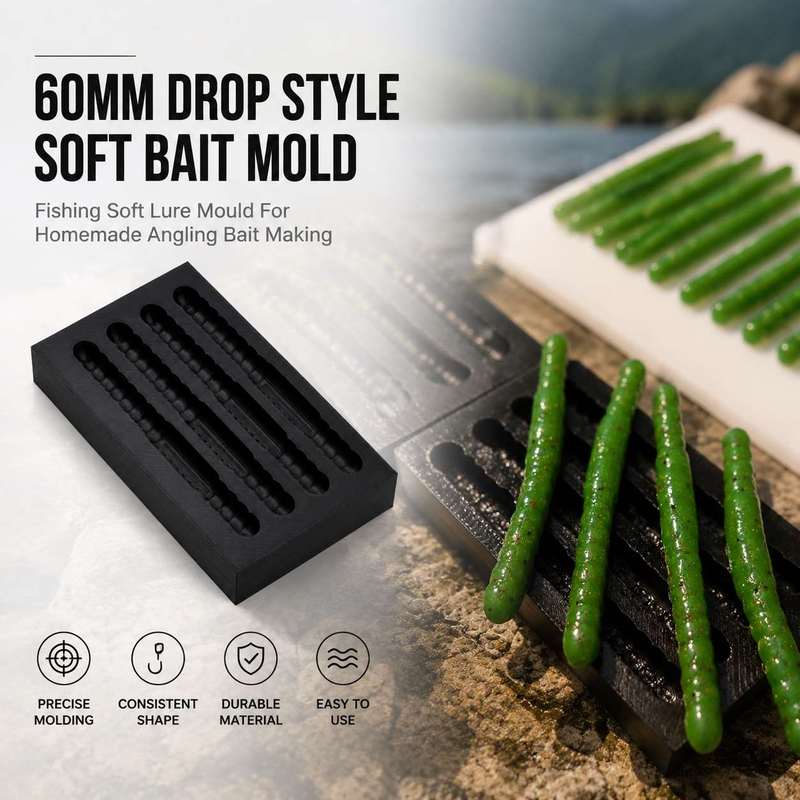 Fishing Lure Kit - Drop-Typ Weichköder-Gießform 60mm Köder-Gießform für handgefertigte