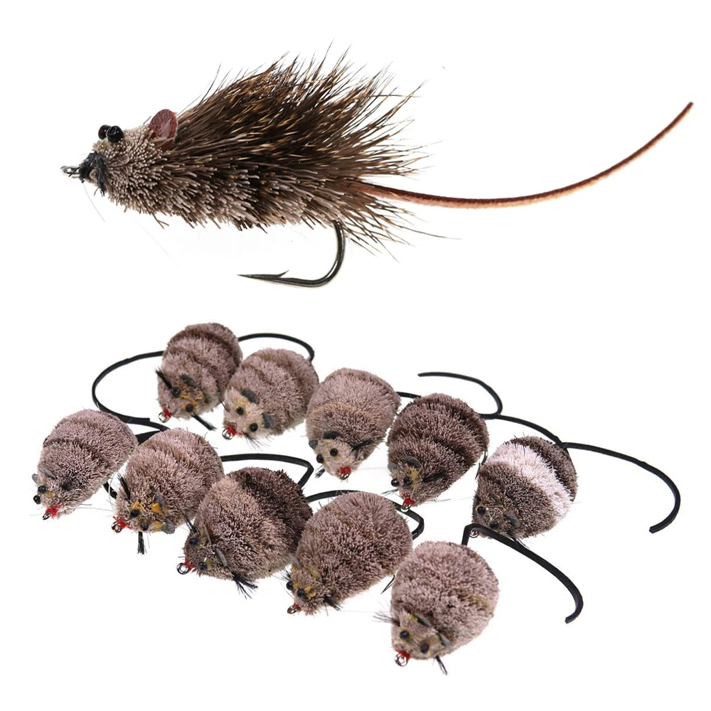 Fishing Lure Popper - Künstlicher Mäuseköder aus Hirschhaar für Oberflächenfischen,