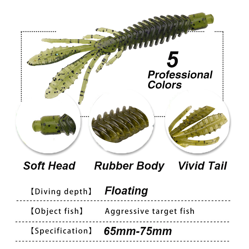 WESTBASS 5PCS Weiche Larve Köd – Fishing Lure Spinnerbait Bewertung und Preis