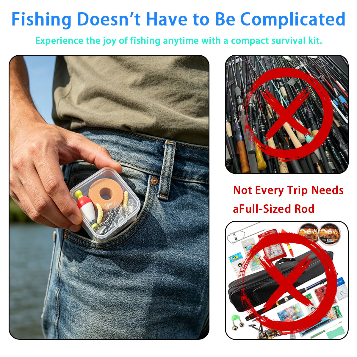 Tragbares Notfall-Angelset, tr – Fishing Lure Kit Bewertung und Preis
