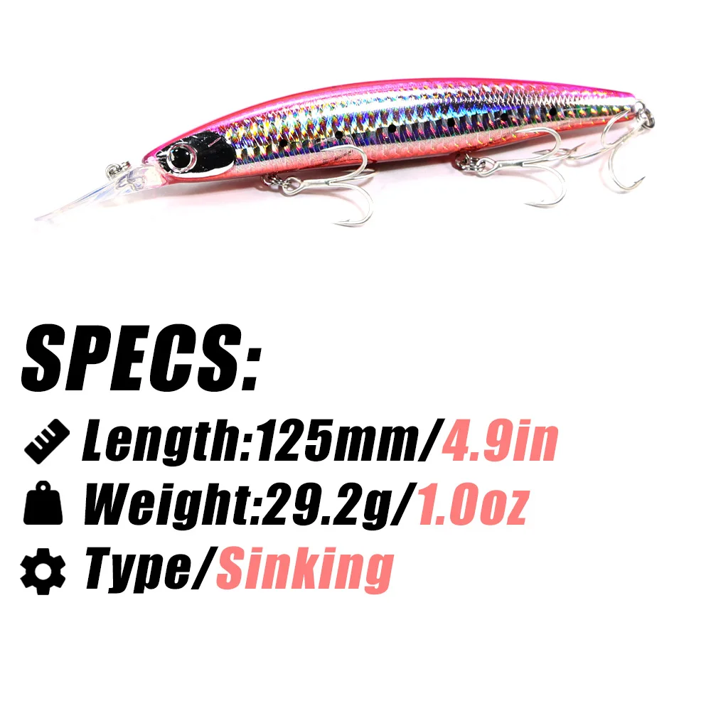 B&U 125 mm sinkender Minnow-Me – Fishing Lure Jerkbait Bewertung und Preis